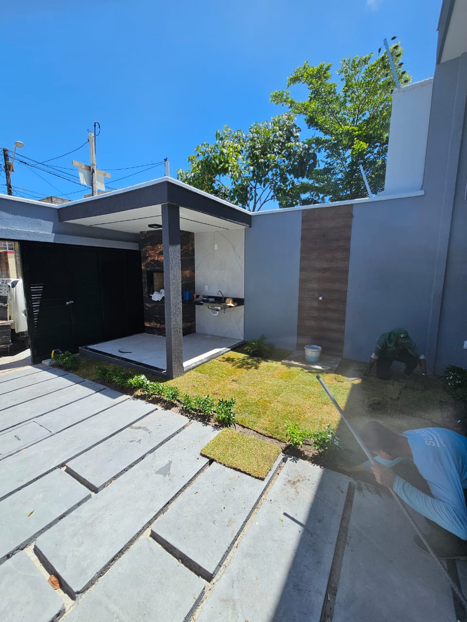 Foto da obra area gourmet dia